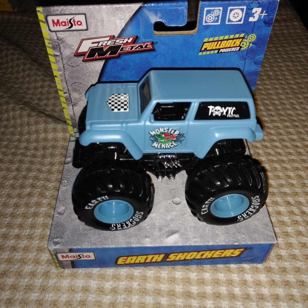 Light blue monster truck fresh metal maisto